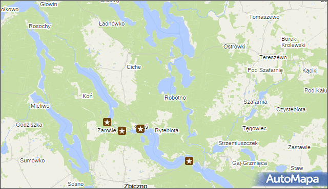 mapa Robotno, Robotno na mapie Targeo
