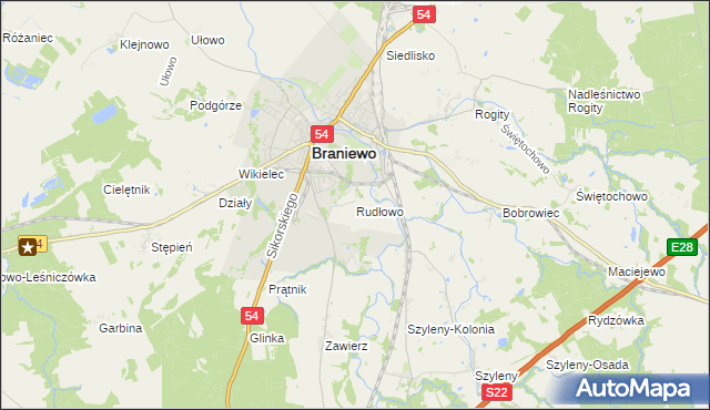 mapa Rudłowo, Rudłowo na mapie Targeo