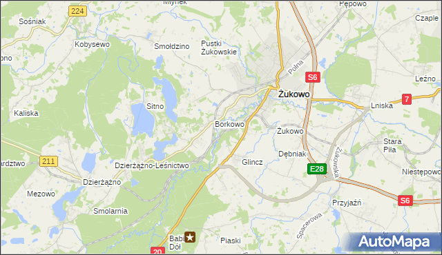 mapa Rutki gmina Żukowo, Rutki gmina Żukowo na mapie Targeo