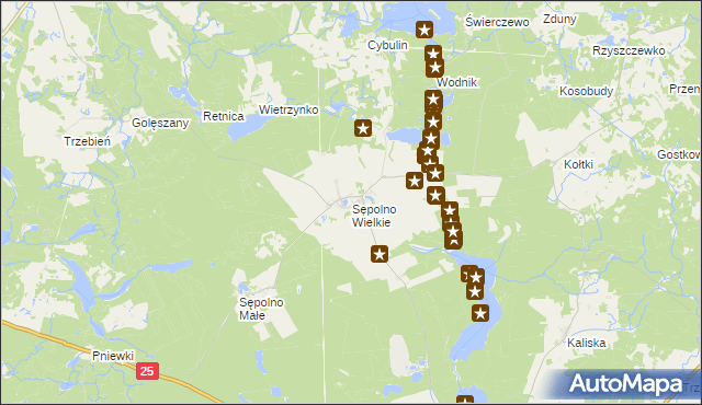 mapa Sępolno Wielkie, Sępolno Wielkie na mapie Targeo