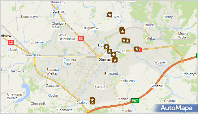 mapa Sieradz, Sieradz na mapie Targeo