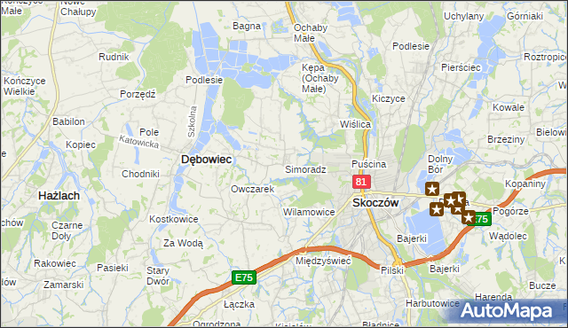 mapa Simoradz, Simoradz na mapie Targeo
