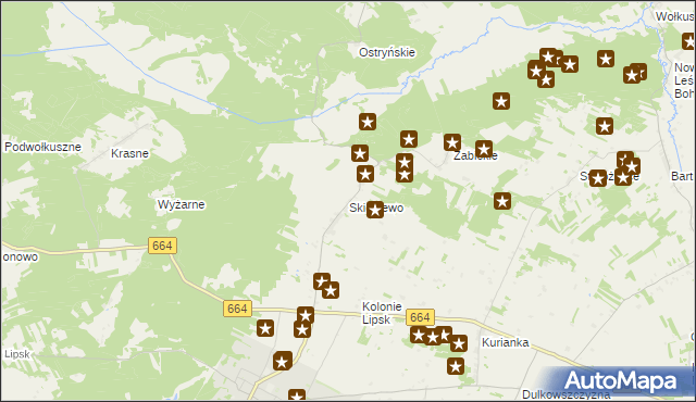 mapa Skieblewo, Skieblewo na mapie Targeo