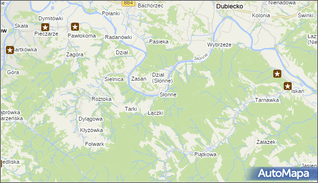 mapa Słonne, Słonne na mapie Targeo