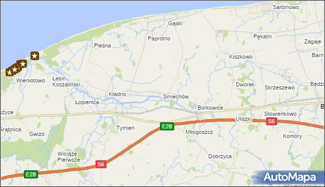 mapa Śmiechów, Śmiechów na mapie Targeo