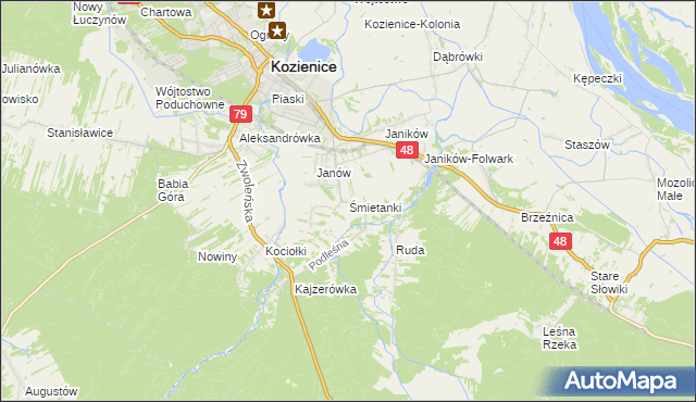 mapa Śmietanki, Śmietanki na mapie Targeo