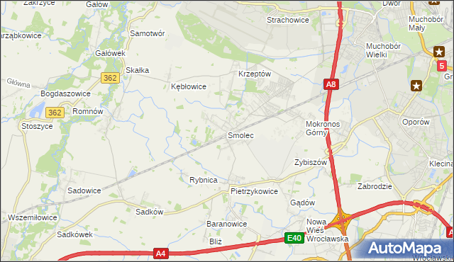 mapa Smolec, Smolec na mapie Targeo