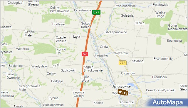 mapa Smroków, Smroków na mapie Targeo