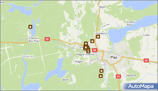 mapa Snopki, Snopki na mapie Targeo