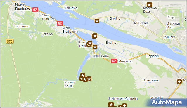 mapa Soczewka gmina Nowy Duninów, Soczewka gmina Nowy Duninów na mapie Targeo