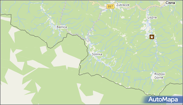 mapa Solinka, Solinka na mapie Targeo