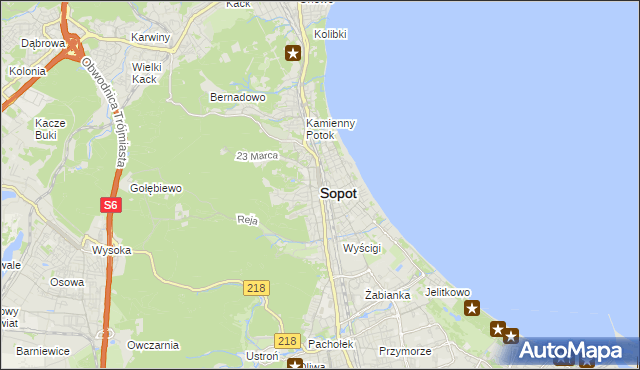 mapa Sopotu, Sopot na mapie Targeo