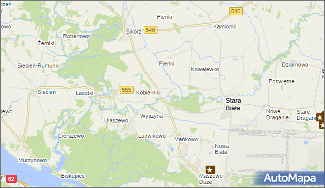 mapa Srebrna gmina Stara Biała, Srebrna gmina Stara Biała na mapie Targeo