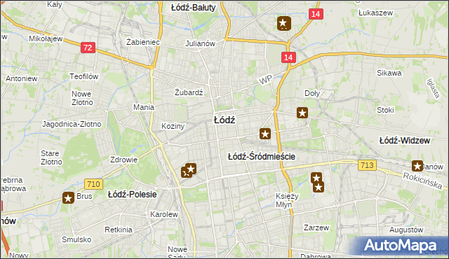 mapa Śródmieście gmina Łódź, Śródmieście gmina Łódź na mapie Targeo