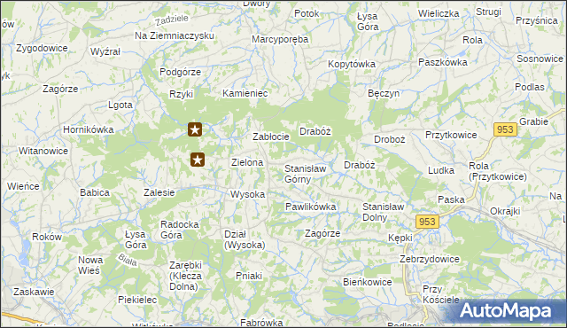 mapa Stanisław Górny, Stanisław Górny na mapie Targeo