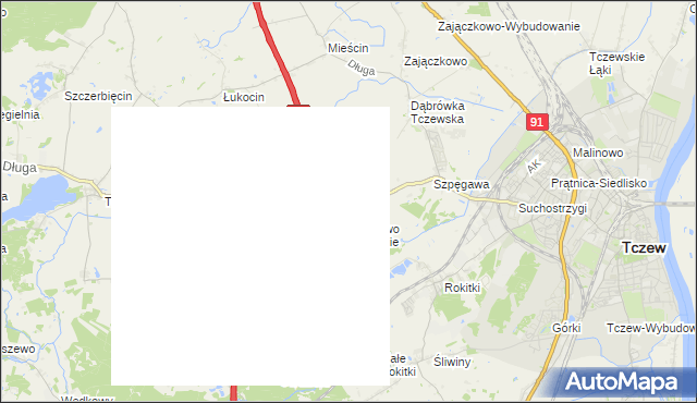 mapa Stanisławie gmina Tczew, Stanisławie gmina Tczew na mapie Targeo