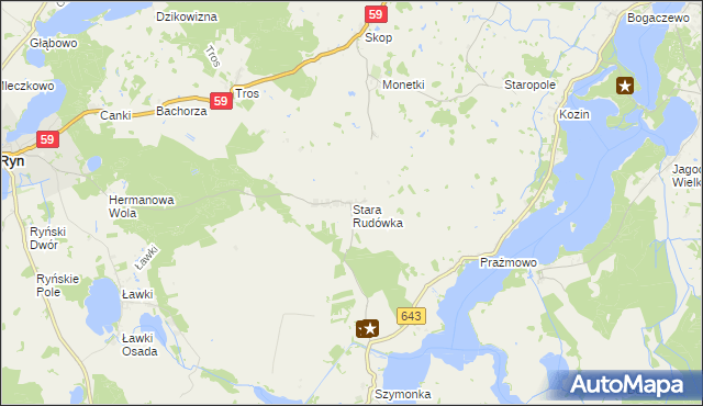 mapa Stara Rudówka, Stara Rudówka na mapie Targeo