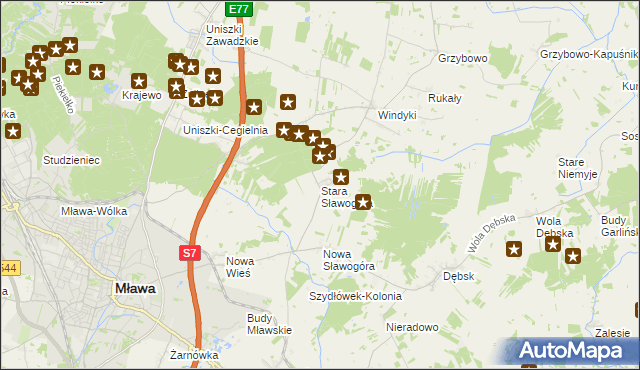 mapa Stara Sławogóra, Stara Sławogóra na mapie Targeo
