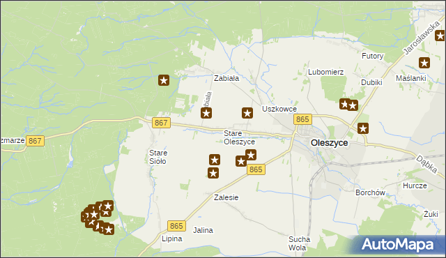 mapa Stare Oleszyce, Stare Oleszyce na mapie Targeo