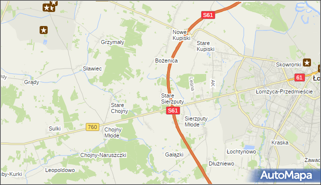 mapa Stare Sierzputy, Stare Sierzputy na mapie Targeo