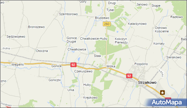 mapa Staw gmina Strzałkowo, Staw gmina Strzałkowo na mapie Targeo