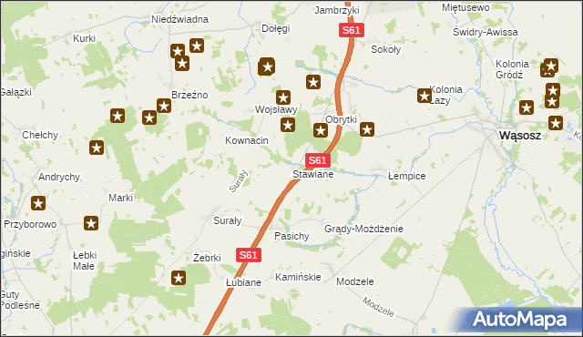 mapa Stawiane, Stawiane na mapie Targeo