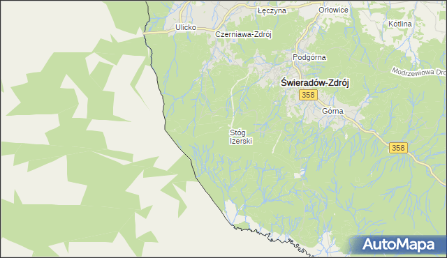 mapa Stóg Izerski, Stóg Izerski na mapie Targeo