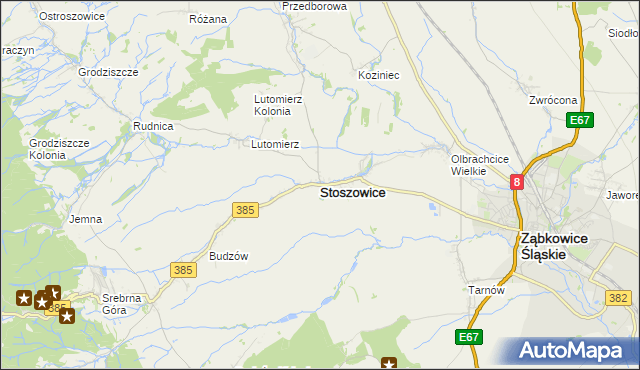 mapa Stoszowice, Stoszowice na mapie Targeo