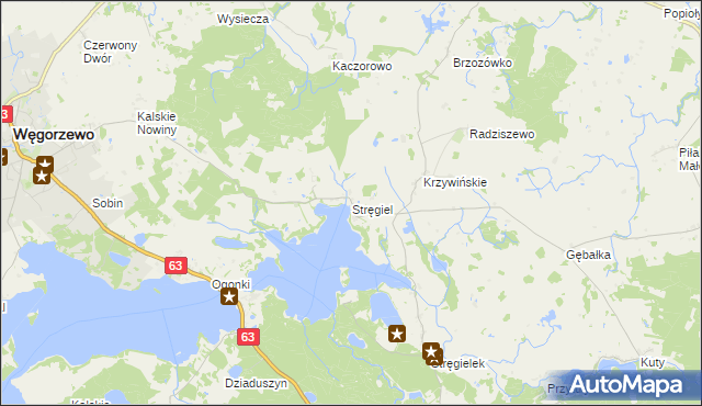 mapa Stręgiel, Stręgiel na mapie Targeo