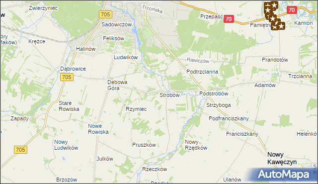 mapa Strobów, Strobów na mapie Targeo