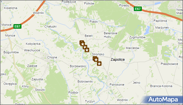 mapa Strońsko, Strońsko na mapie Targeo