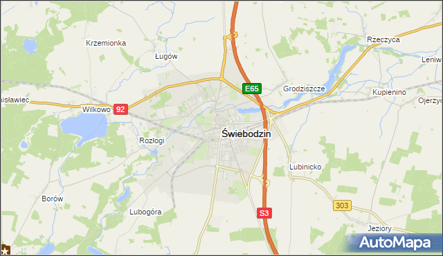 mapa Świebodzin, Świebodzin na mapie Targeo