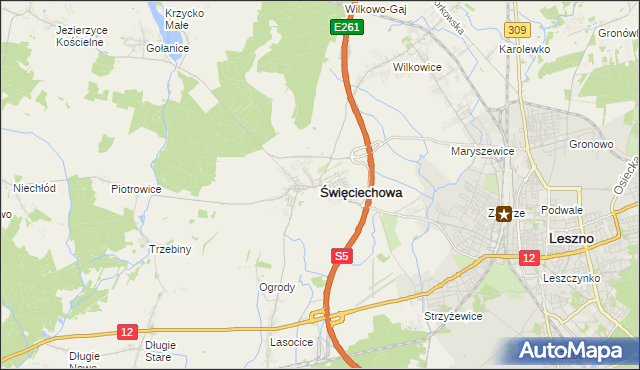 mapa Święciechowa, Święciechowa na mapie Targeo