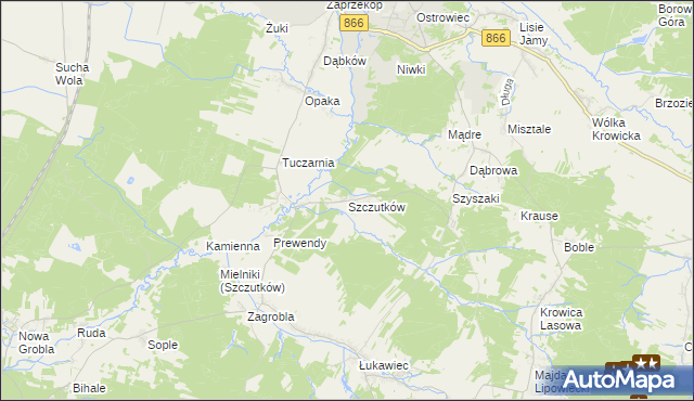 mapa Szczutków, Szczutków na mapie Targeo