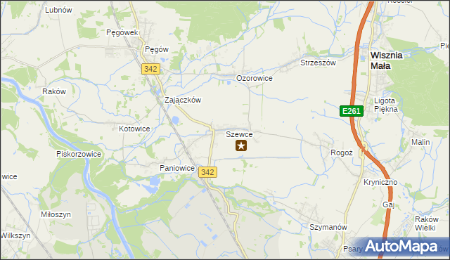 mapa Szewce gmina Wisznia Mała, Szewce gmina Wisznia Mała na mapie Targeo