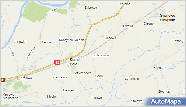 mapa Szlagnowo, Szlagnowo na mapie Targeo