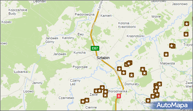 mapa Sztabin, Sztabin na mapie Targeo