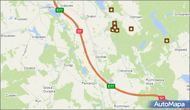 mapa Szyldak, Szyldak na mapie Targeo