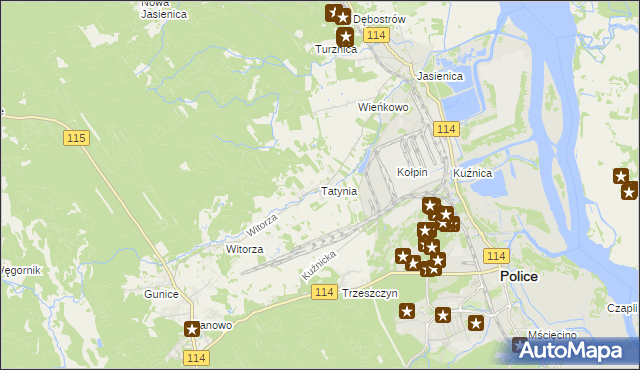 mapa Tatynia, Tatynia na mapie Targeo