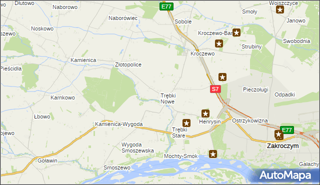 mapa Trębki Nowe, Trębki Nowe na mapie Targeo