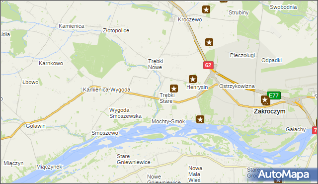 mapa Trębki Stare, Trębki Stare na mapie Targeo