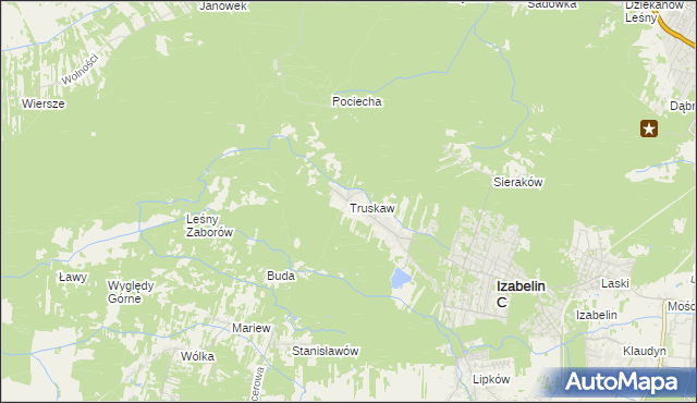 mapa Truskaw, Truskaw na mapie Targeo