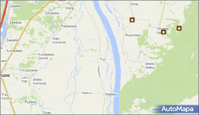 mapa Tryl, Tryl na mapie Targeo