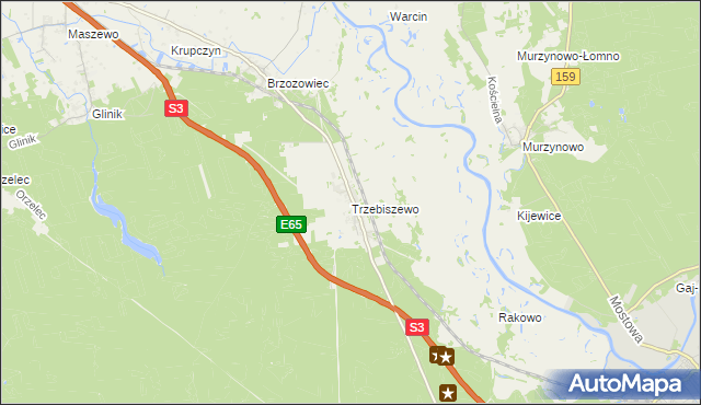 mapa Trzebiszewo, Trzebiszewo na mapie Targeo