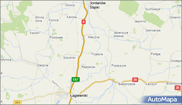 mapa Trzebnik, Trzebnik na mapie Targeo