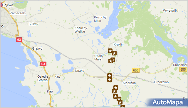 mapa Upałty Małe, Upałty Małe na mapie Targeo