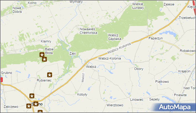 mapa Wabcz-Kolonia, Wabcz-Kolonia na mapie Targeo