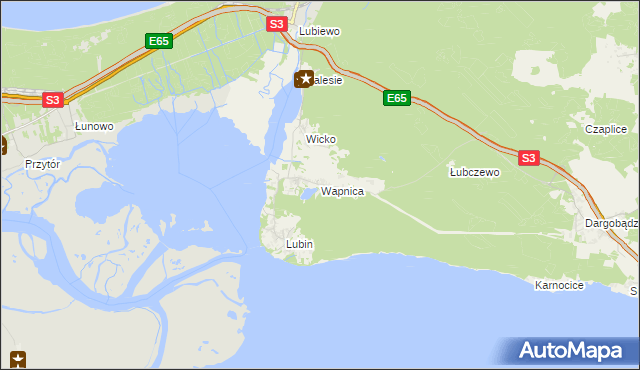 mapa Wapnica gmina Międzyzdroje, Wapnica gmina Międzyzdroje na mapie Targeo