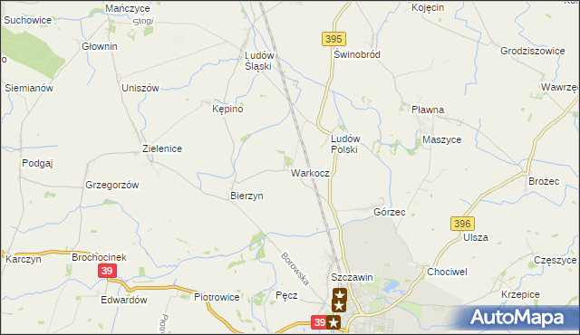 mapa Warkocz gmina Strzelin, Warkocz gmina Strzelin na mapie Targeo