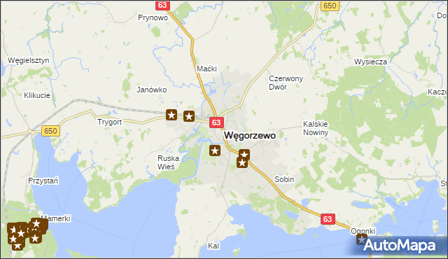 mapa Węgorzewo, Węgorzewo na mapie Targeo